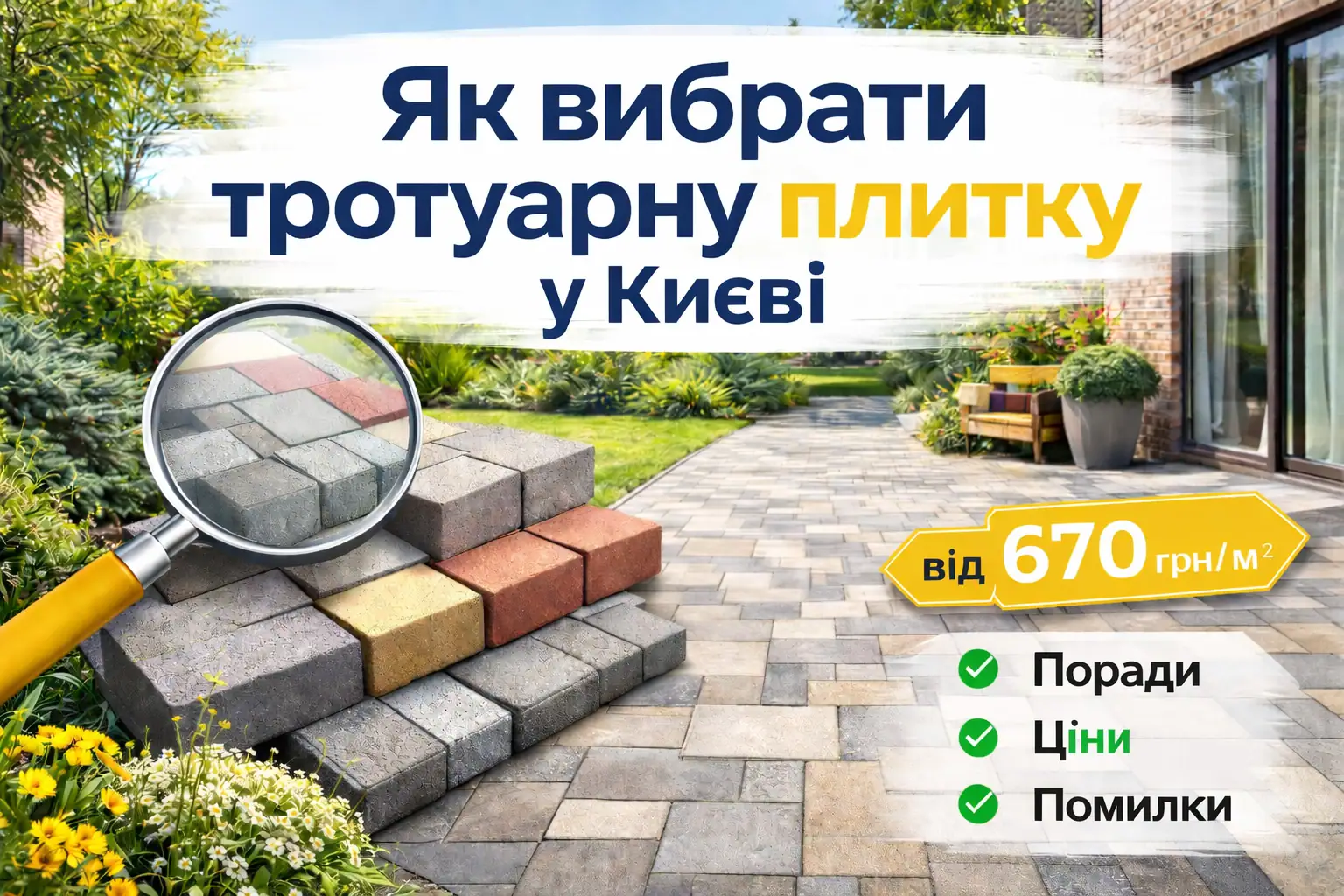 як вибрати тротуарну плитку у Києві ціна від 735 грн за м2 Золотий Мандарин