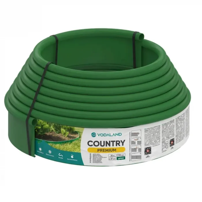 bordiur-plastik-029 Бордюр садовий пластиковий Country Premium H110 зелений 10 м